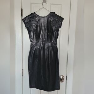 Elegant Black Leather Dress